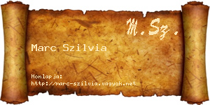 Marc Szilvia névjegykártya
